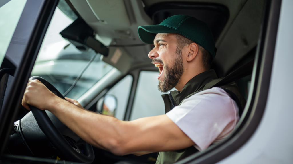 Friends Borrowed His Van And Treated Him Like An Employee, Then Called Him A Criminal When He Asked For Compensation man annoyed in van