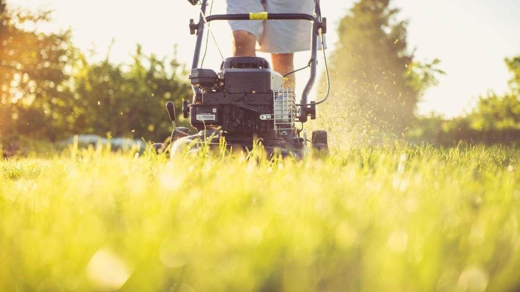 man mowing the lawn