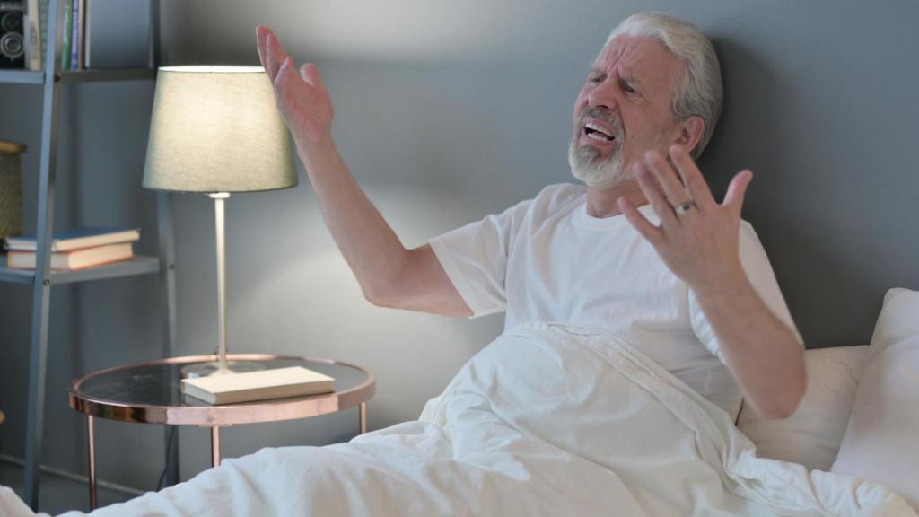 man in a bed