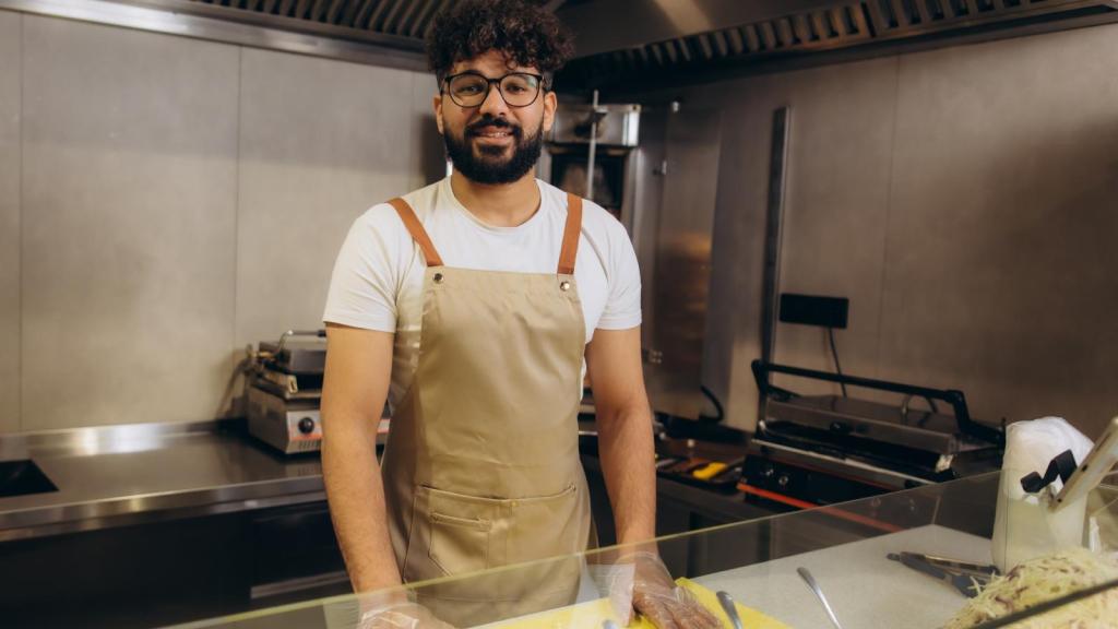 man working in a restaurant