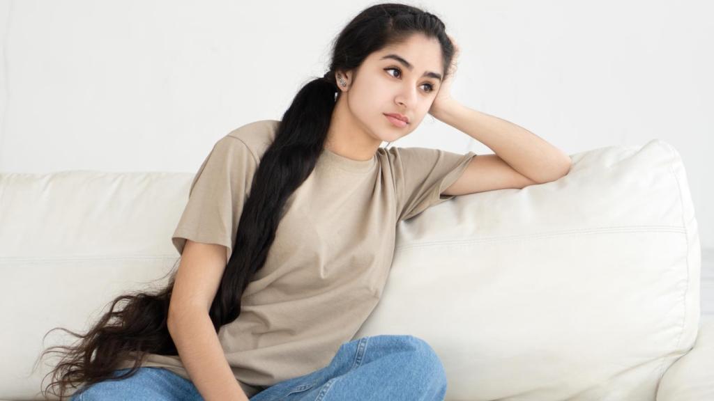 woman on a couch
