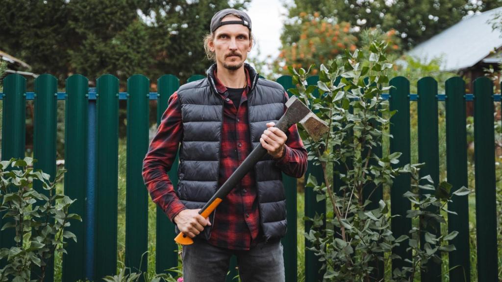 man holding an axe