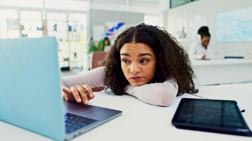 woman at her desk