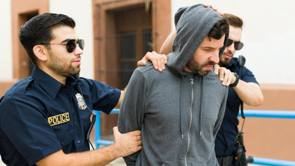 man getting arrested by police