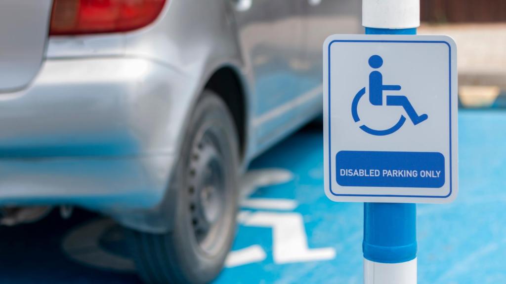 car in a disabled spot