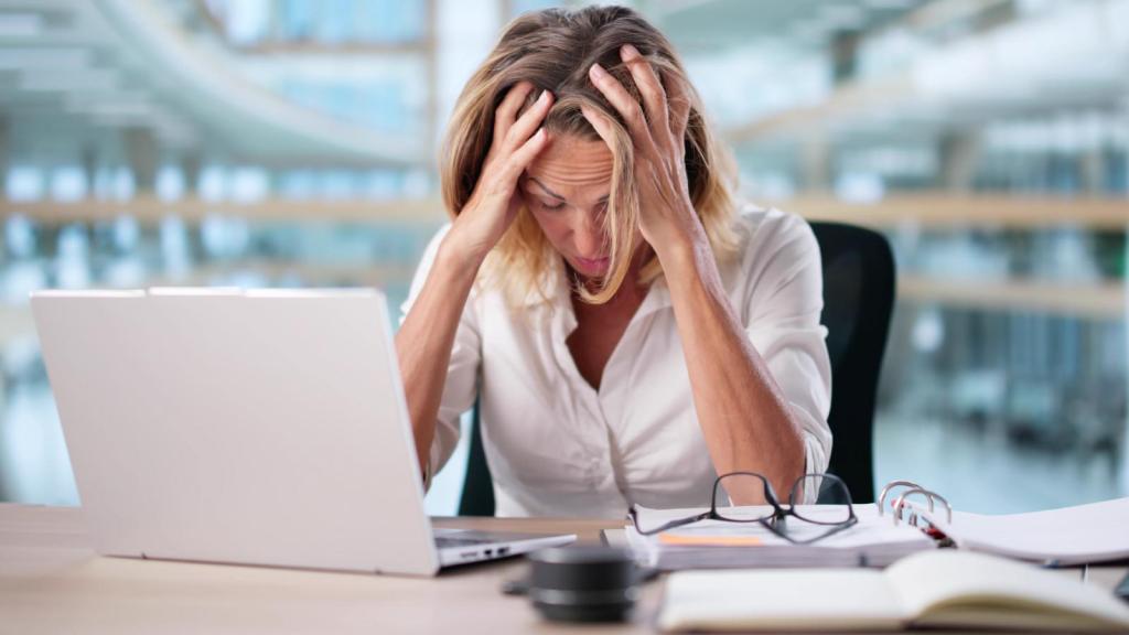 woman depressed at her desk