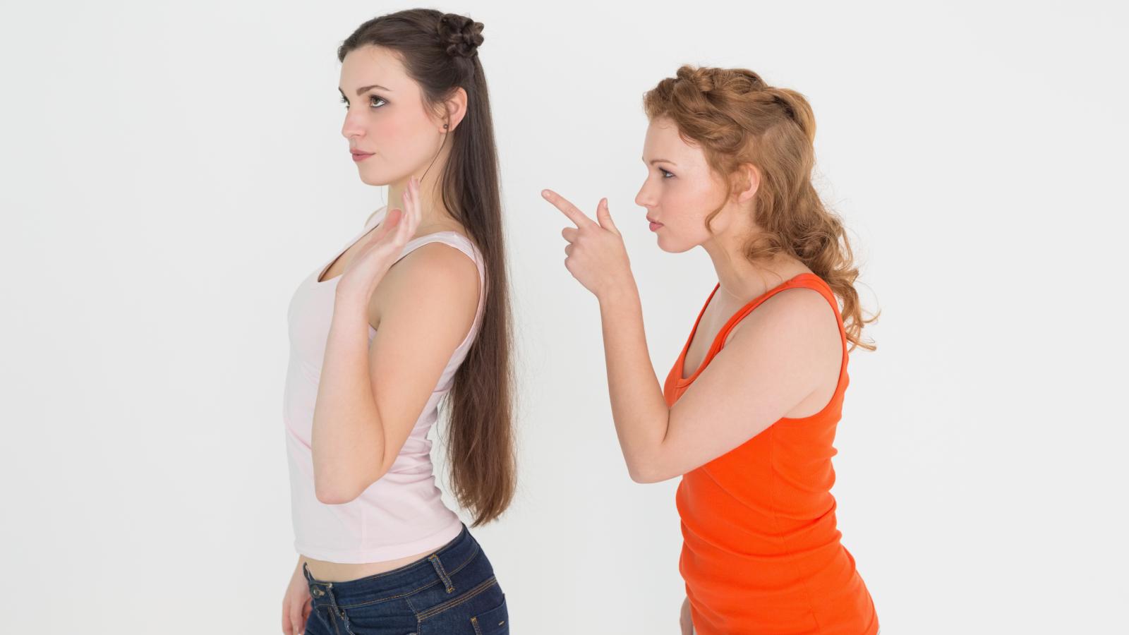 Her Younger Sister Acted Out All Summer, So Shes Not Letting Her Borrow Her Phone Anymore. sisters having a fight