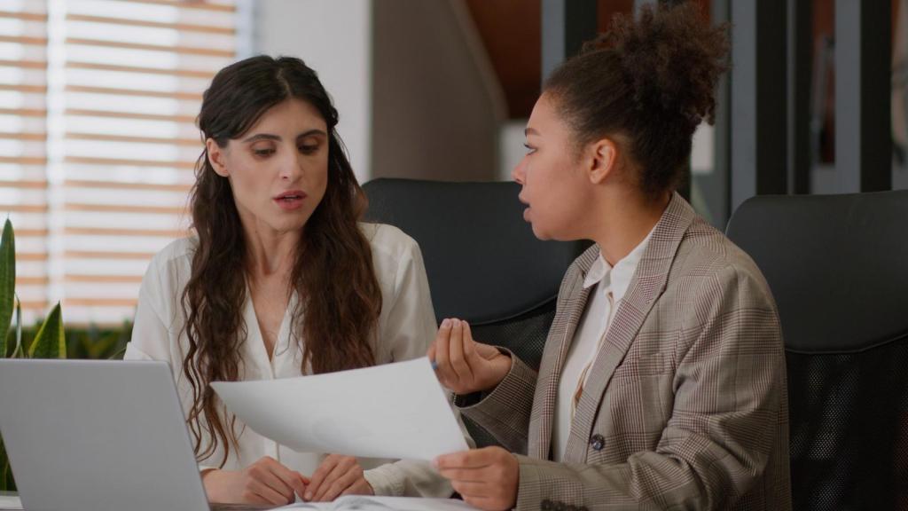 two women in an office