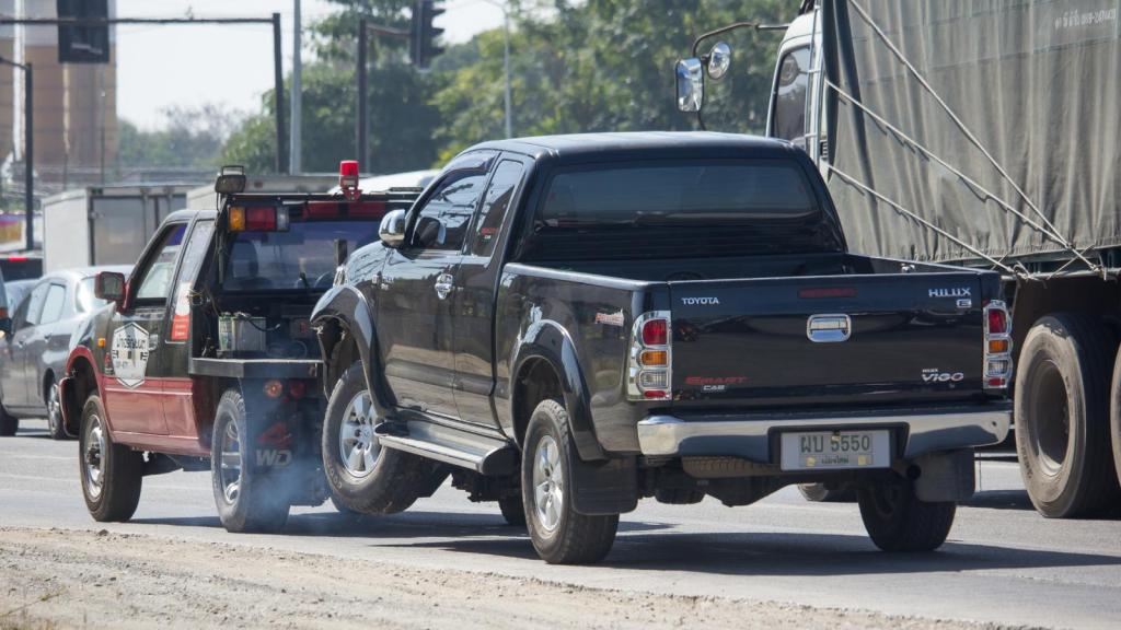 truck being towed away