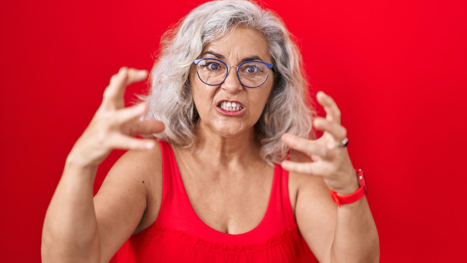 woman clenching her fists