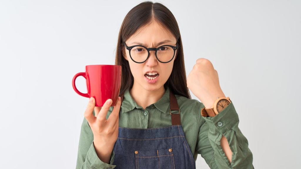 woman shaking her fist