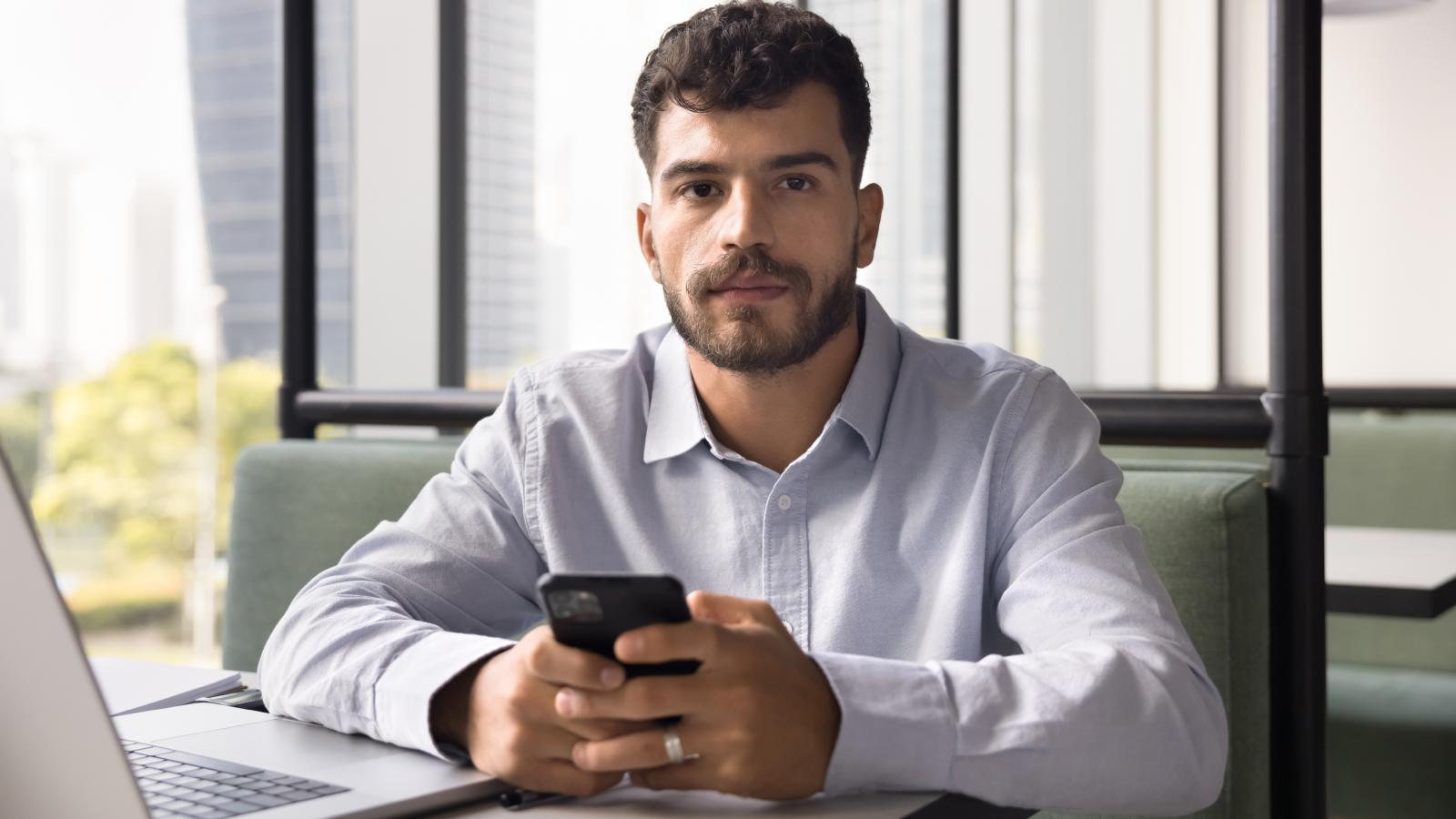 man in his office
