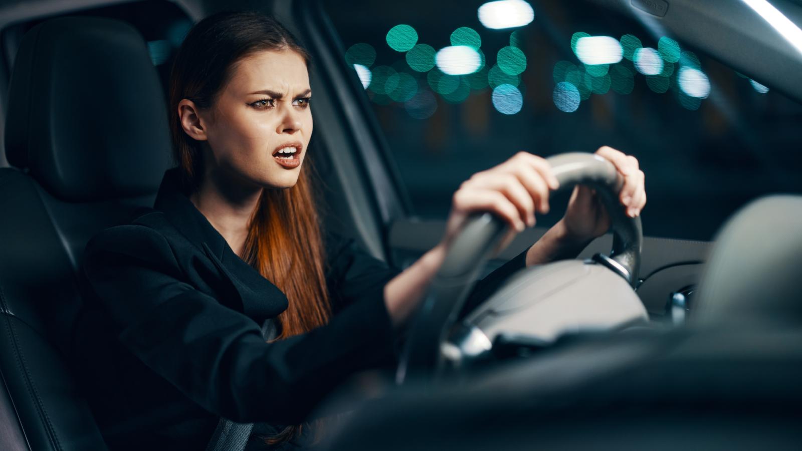 woman driving a car