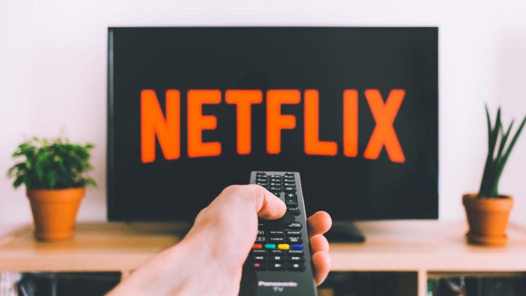 person watching netflix
