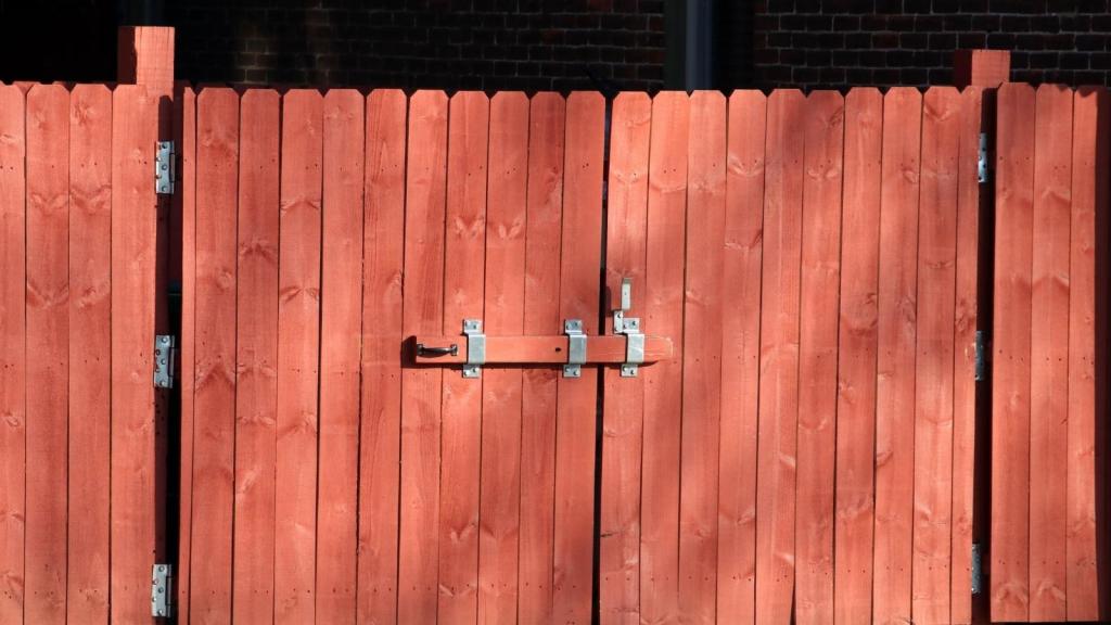 red wooden gate