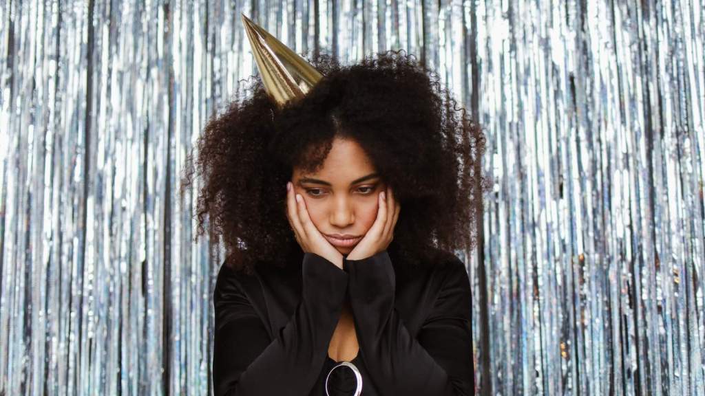 sad woman on her birthday