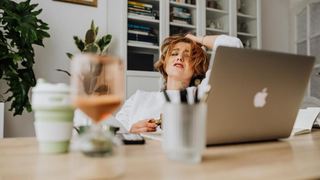 stressed woman at work
