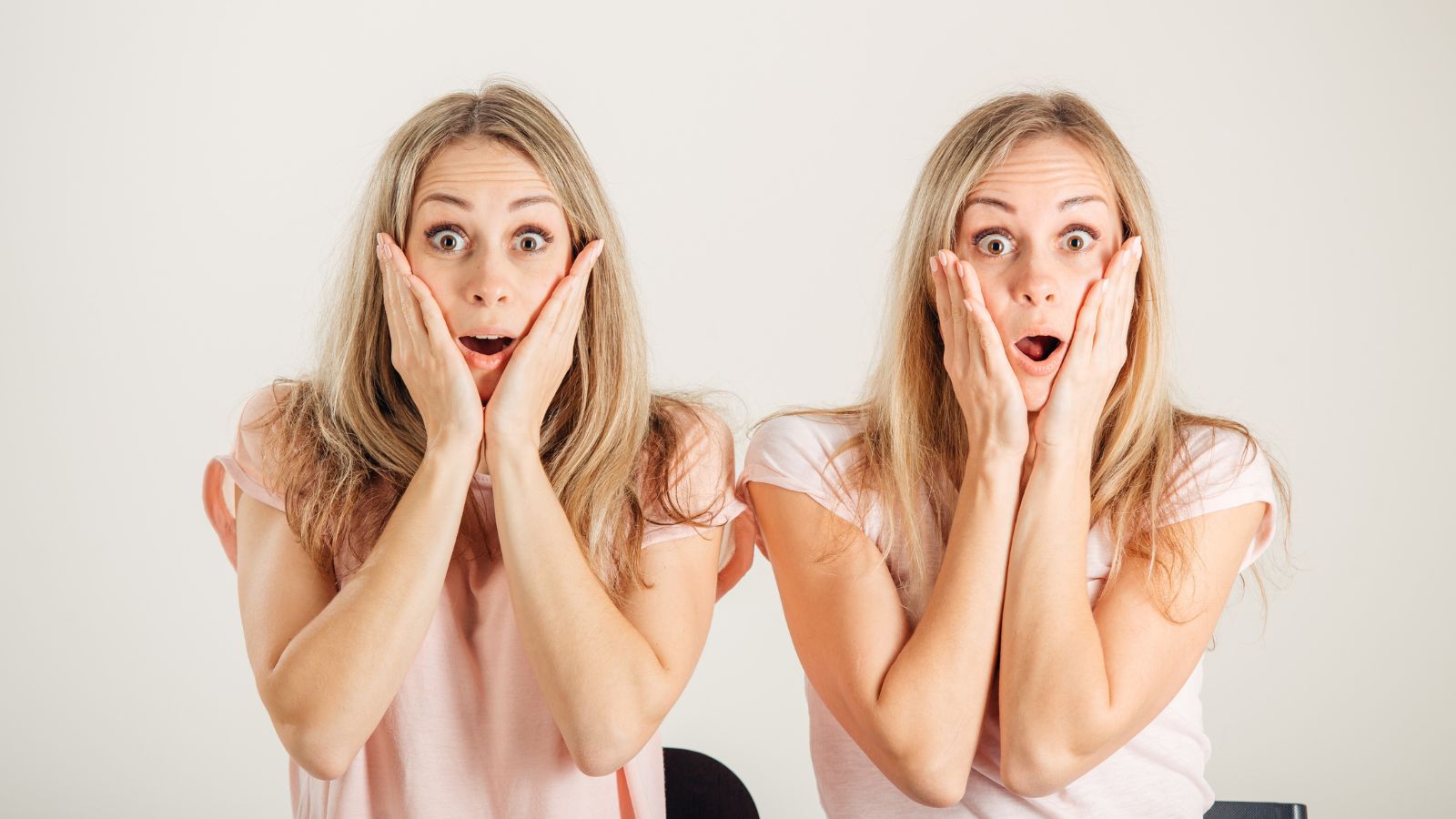 twin sisters surprised