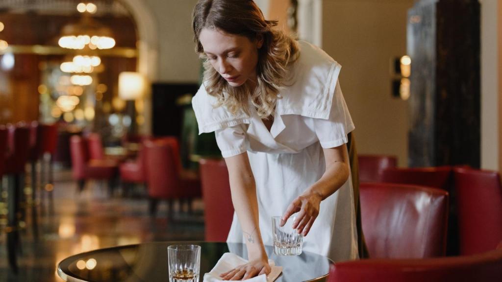 woman working in hotel