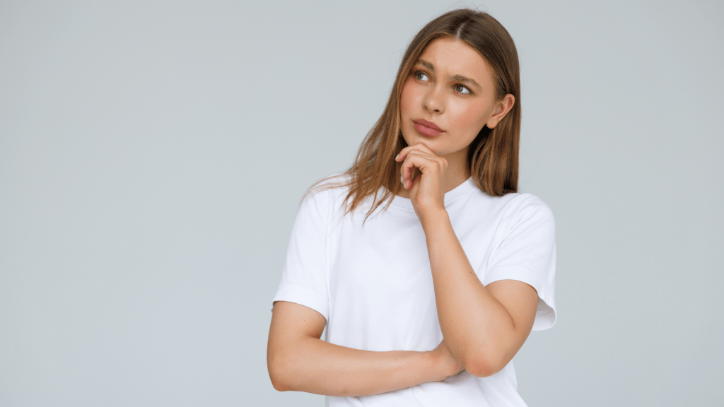 young woman thinking