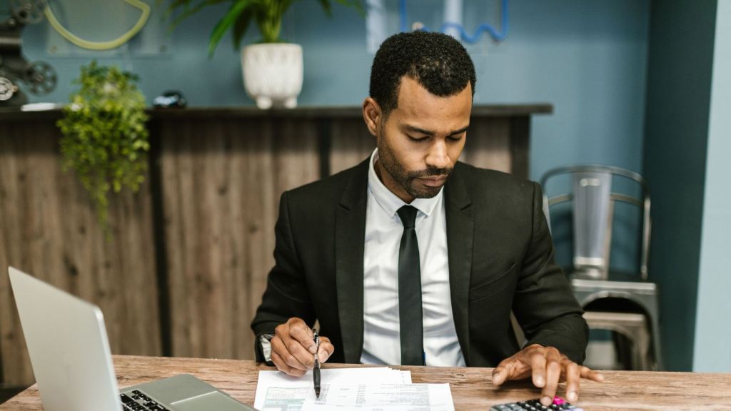 Man in suit at work