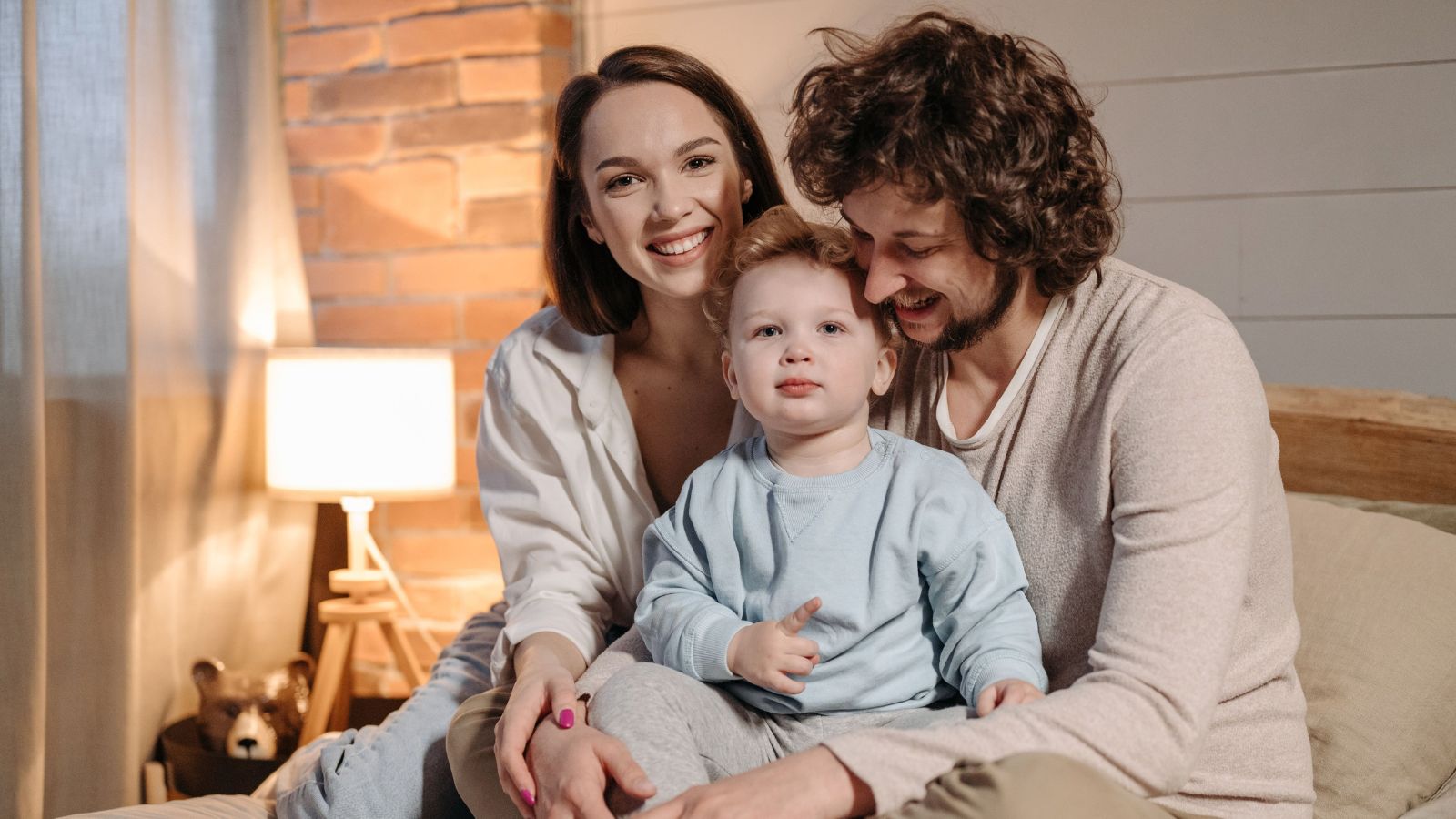 Family playfully posing