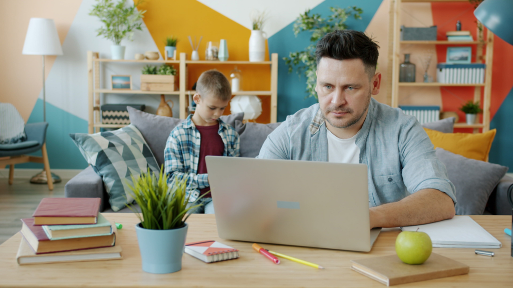 A man working from home
