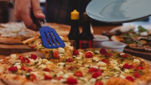 Pizza in a restaurant