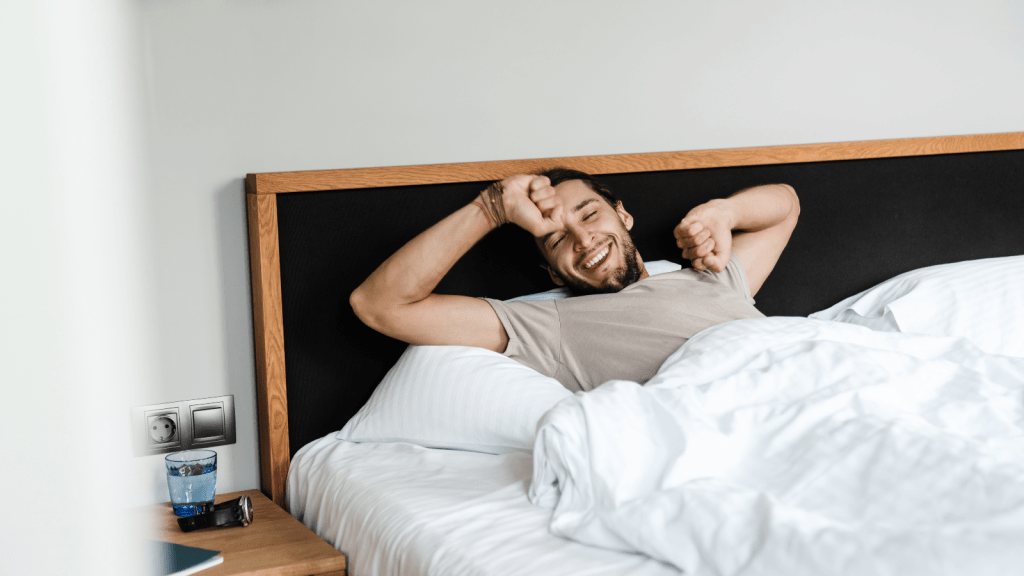 One Missing Roommate Left A House Full Of Stuff Behind, And The Landlord Eventually Cashed In After Getting No Response For Over A Month Happy man waking up