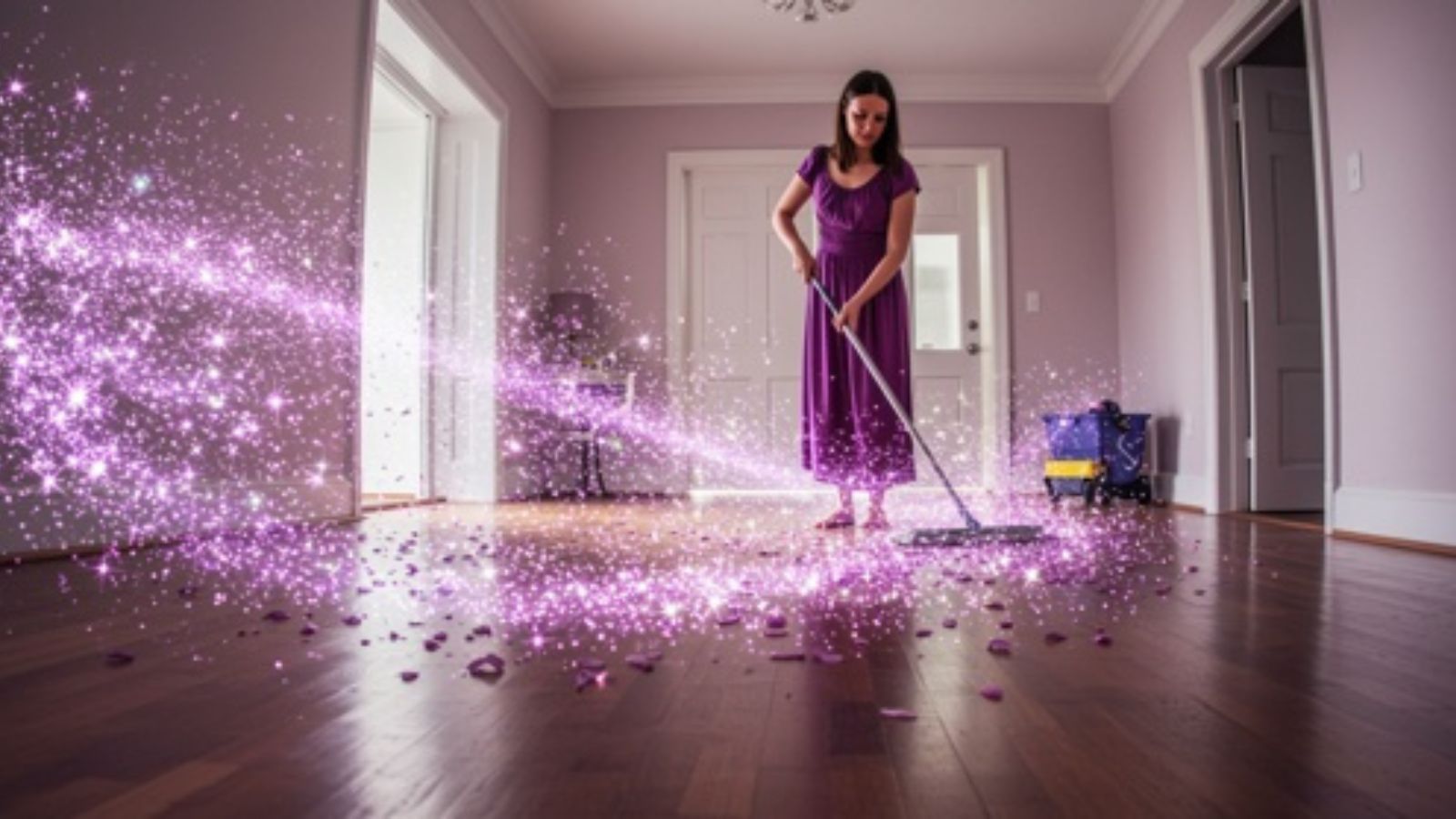 A Toxic Roommate Made Her Life a Living Hell—So She Soaked the Entire Apartment in Lavender Right Before Packing Up and Leaving Woman cleaning with lavender