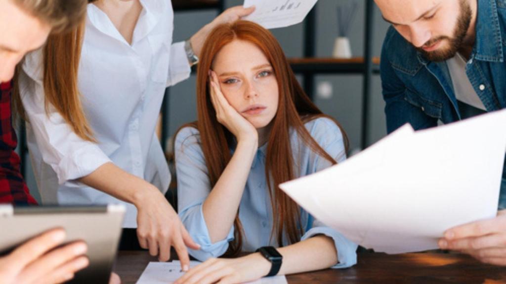 Overworked woman