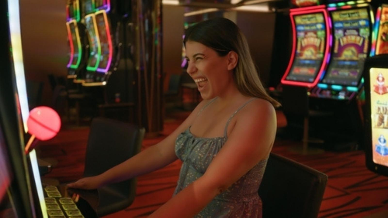Woman playing slots