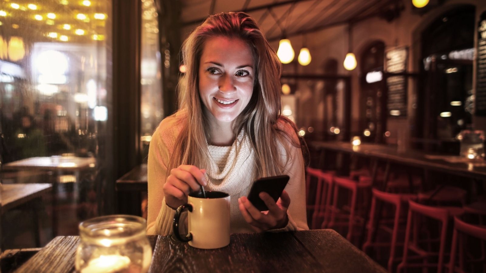 Woman laughing at her family drama