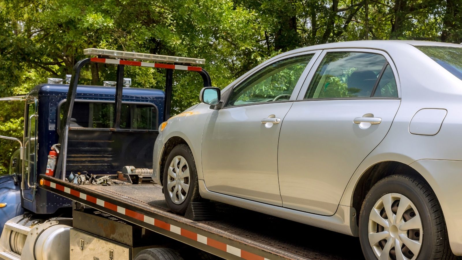 car on a tow truck