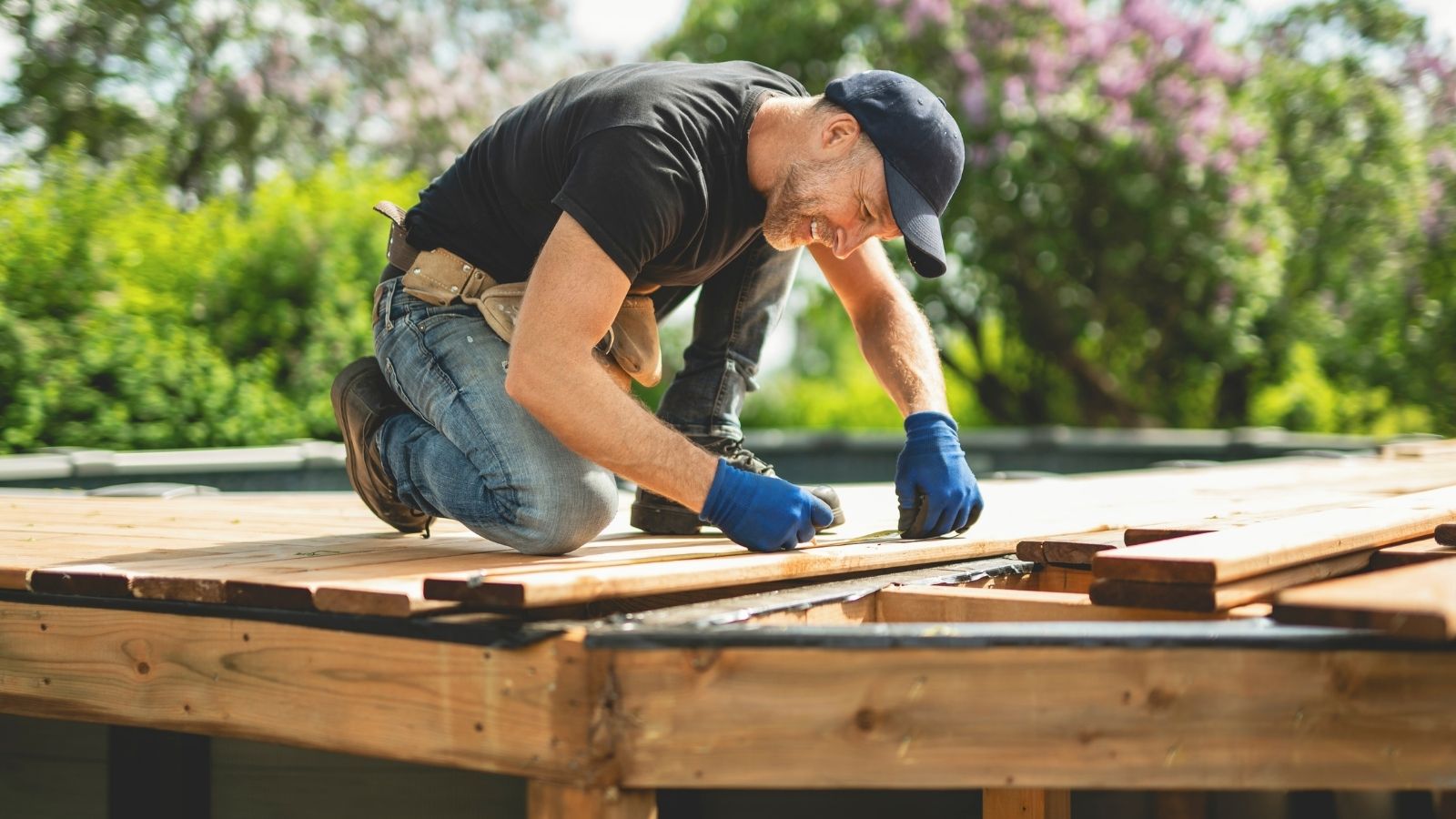 Homeowner Hired His Grandpa To Build A Deck, Patio And Driveway While He Was On Vacation, But Never Sent The Final Payment handyman building a deck