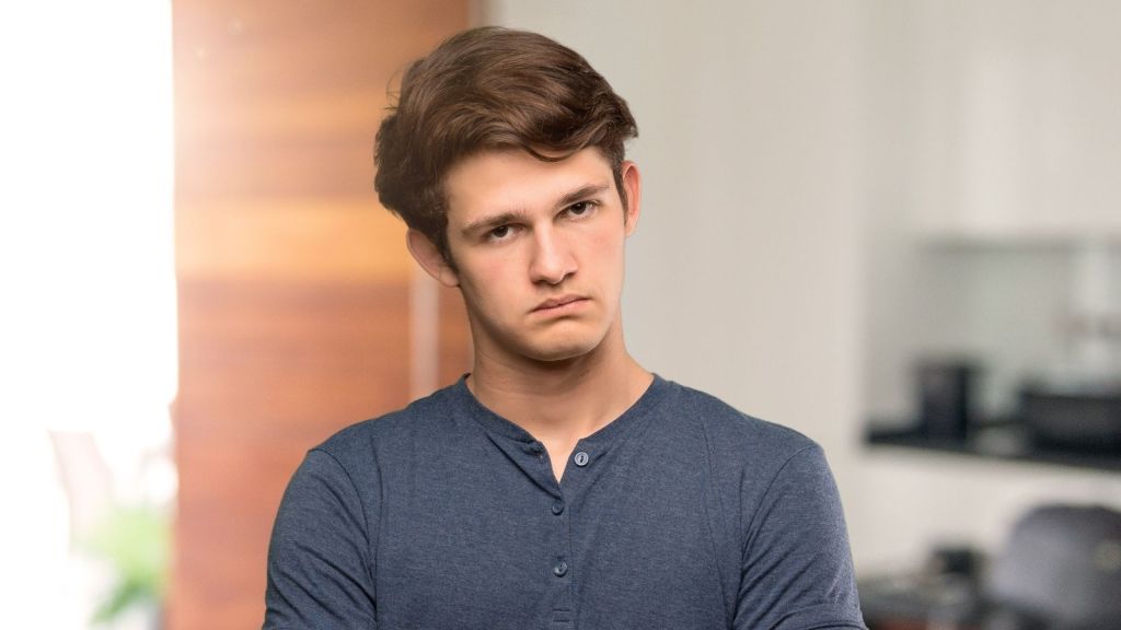 upset man at home