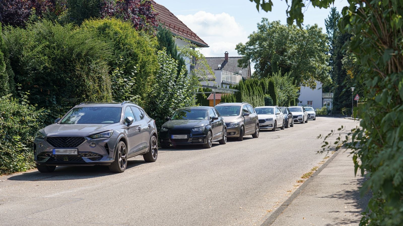 street parking in a residential neighborhood