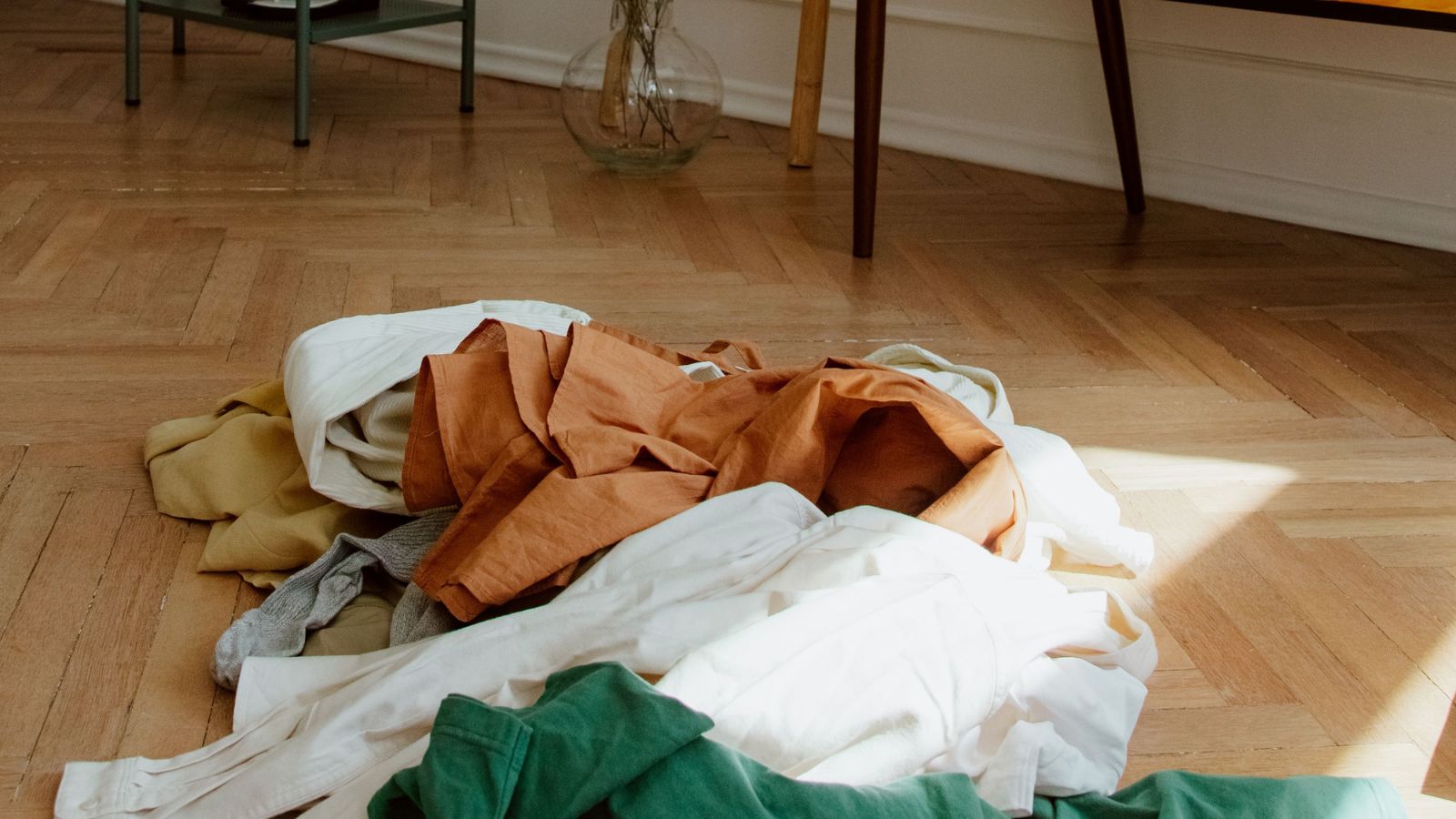 She Stopped Picking Up Her Husbands Work Clothes to Teach Him a Lesson — It Didnt Go as Planned Used clothes lying on the floor