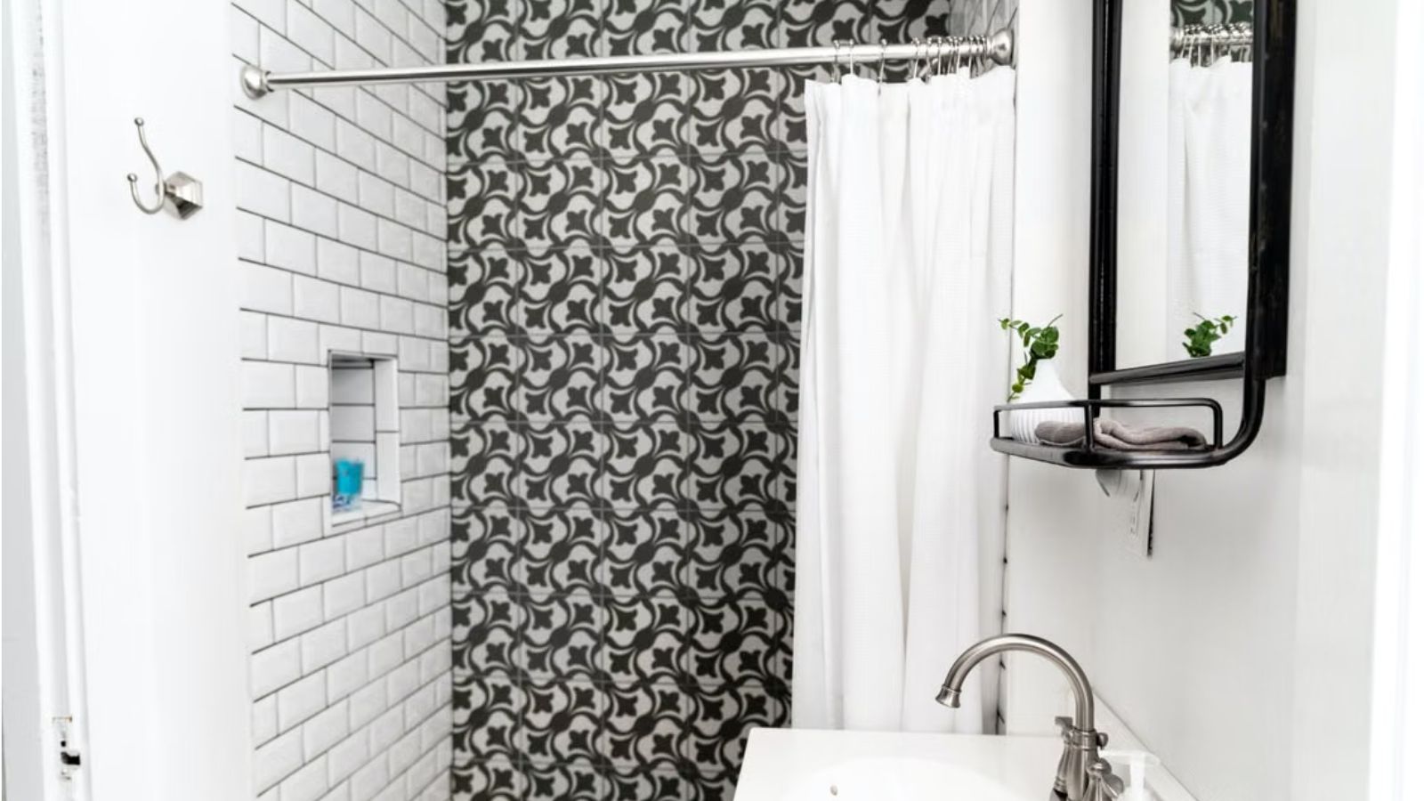She Traveled with a Moisture Meter and Thermal Camera—Then Solved a Four Month Bathroom Ceiling Leak in 20 Minutes The shower area of a bathroom