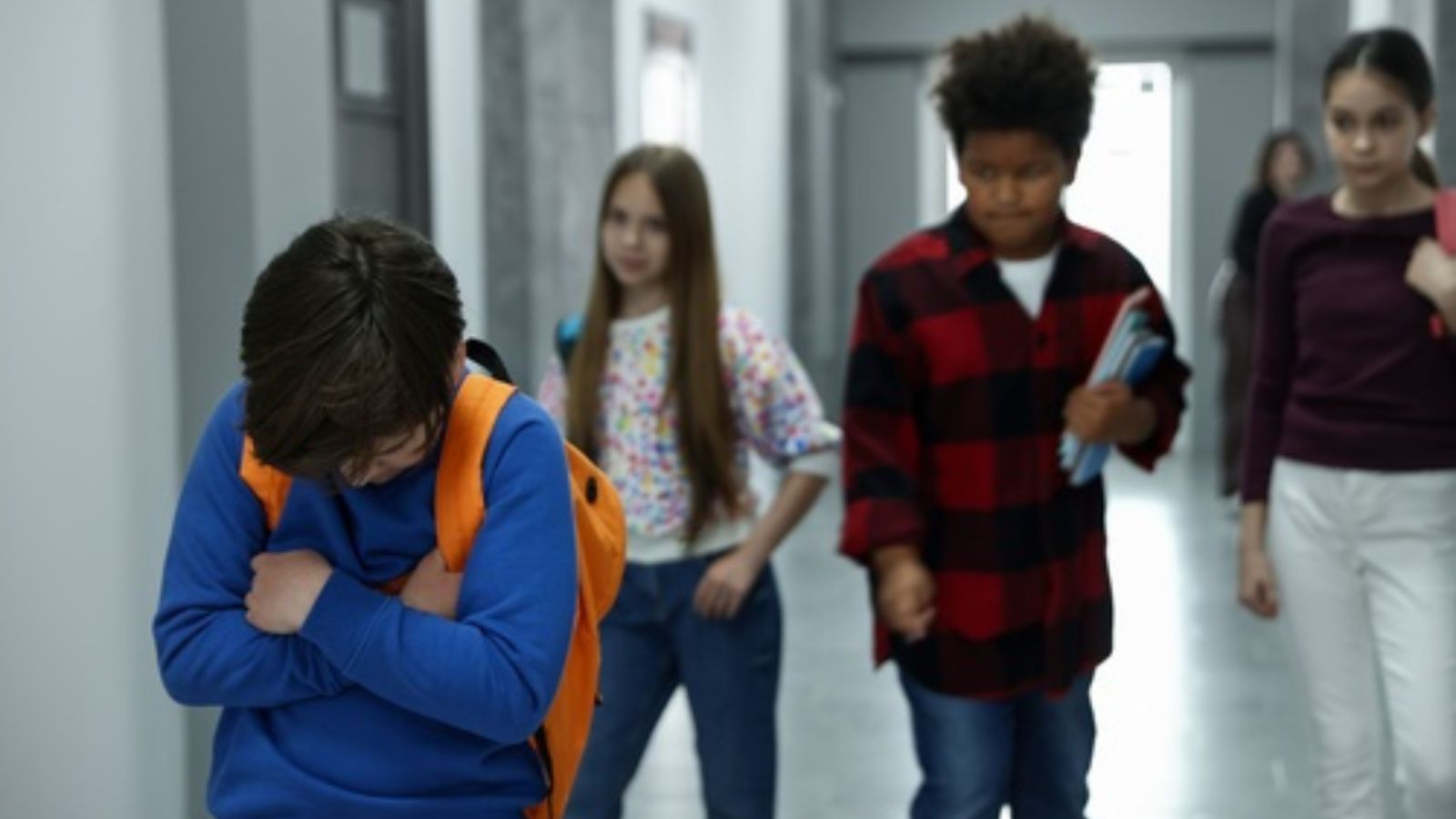 Upset kid at school