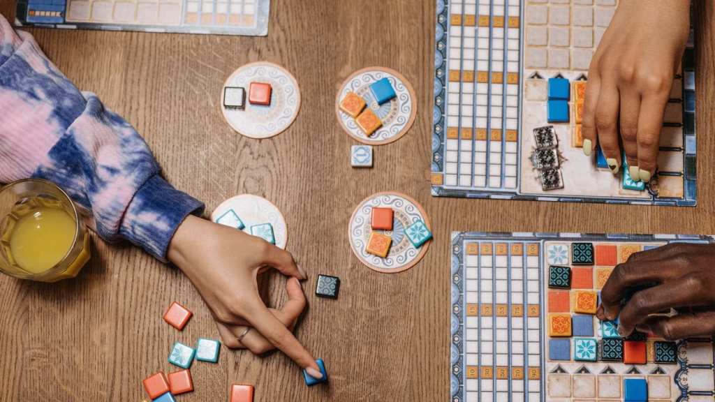 closeup of people playing games