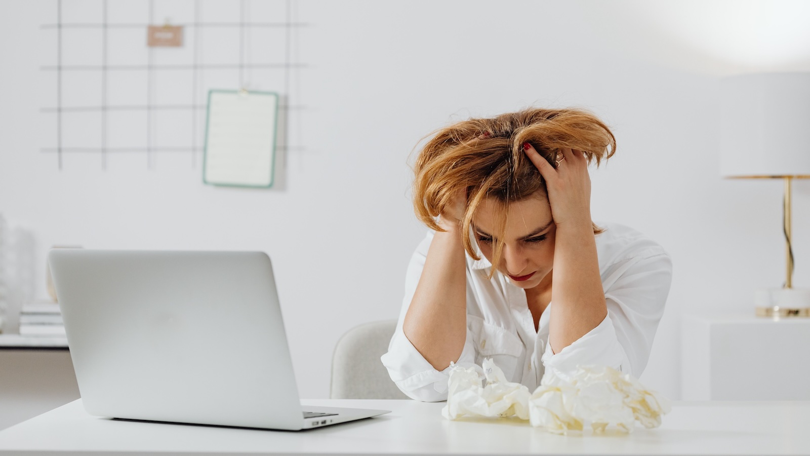 person looking stressed at work
