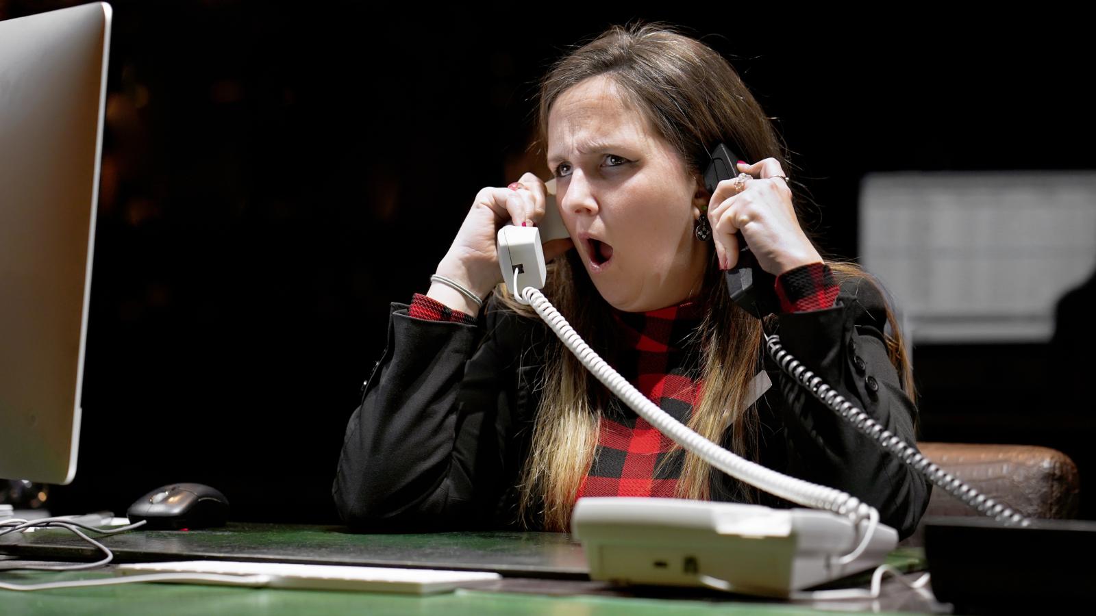 woman on two phones