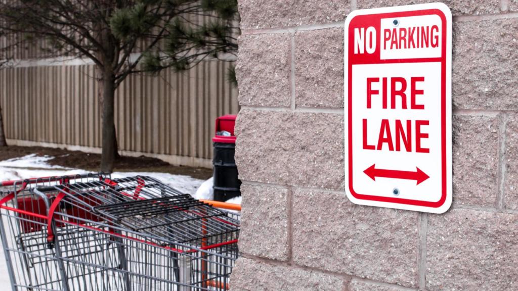 fire lane at grocery store