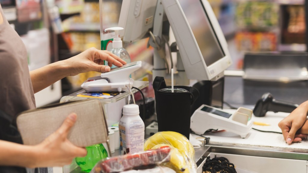 items at grocery store checkout line