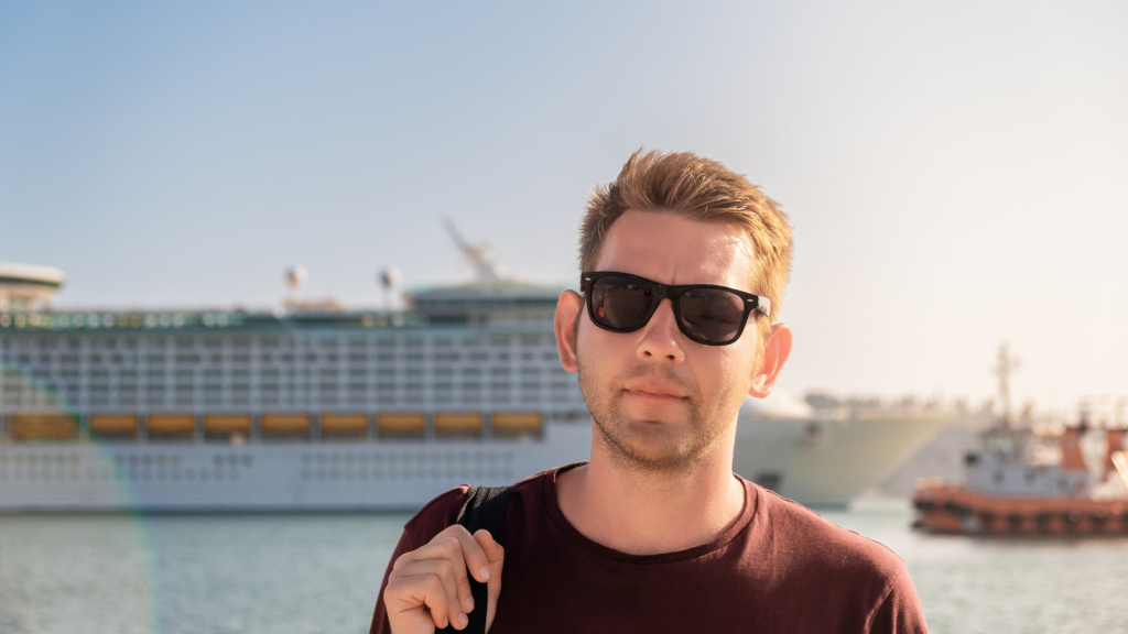 man in sunglasses on cruise