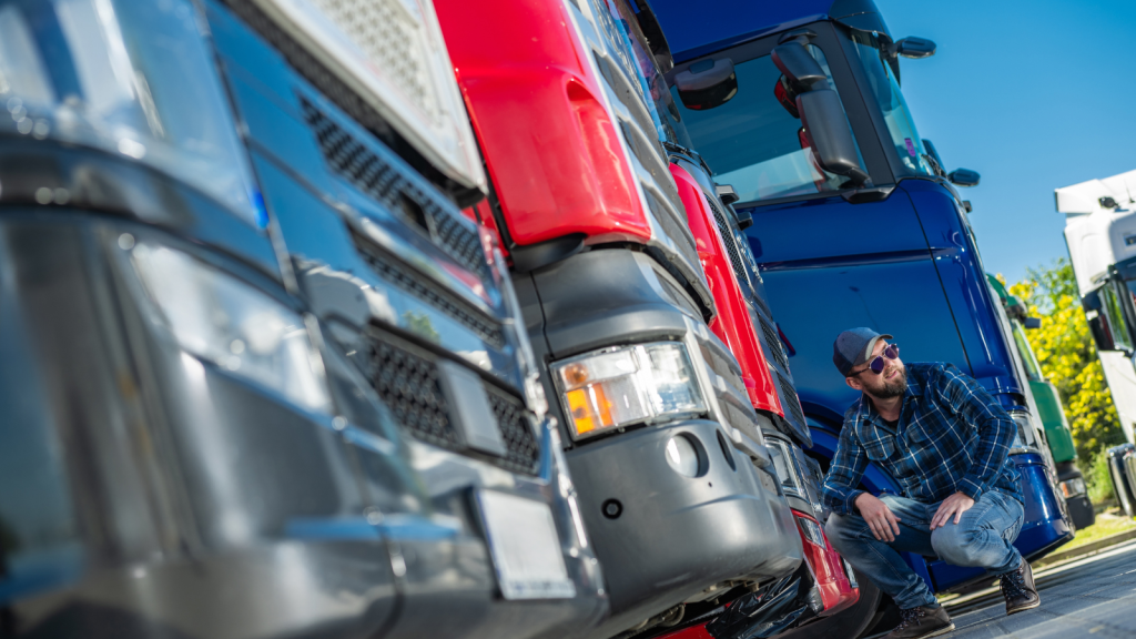 They Stopped Buying Overpriced Diesel for Their Fleet—and Left the Greedy Station Owner Facing Bankruptcy man inspecting front of 18-wheeler truck