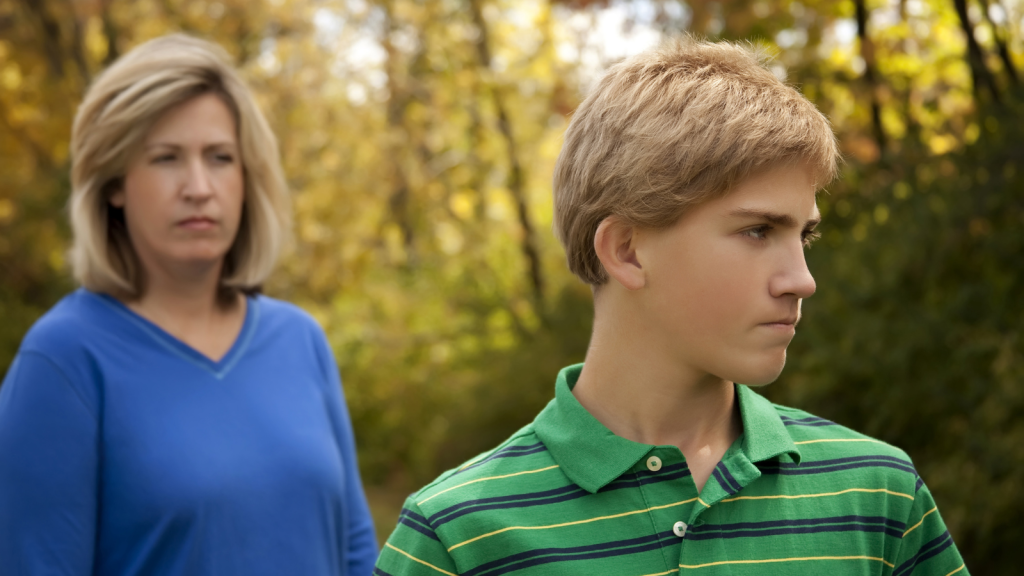 mother and teenage son at odds