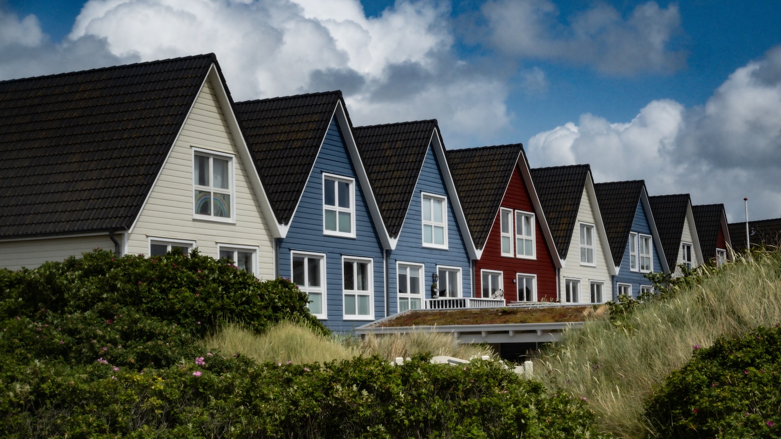 houses in a row next to each other