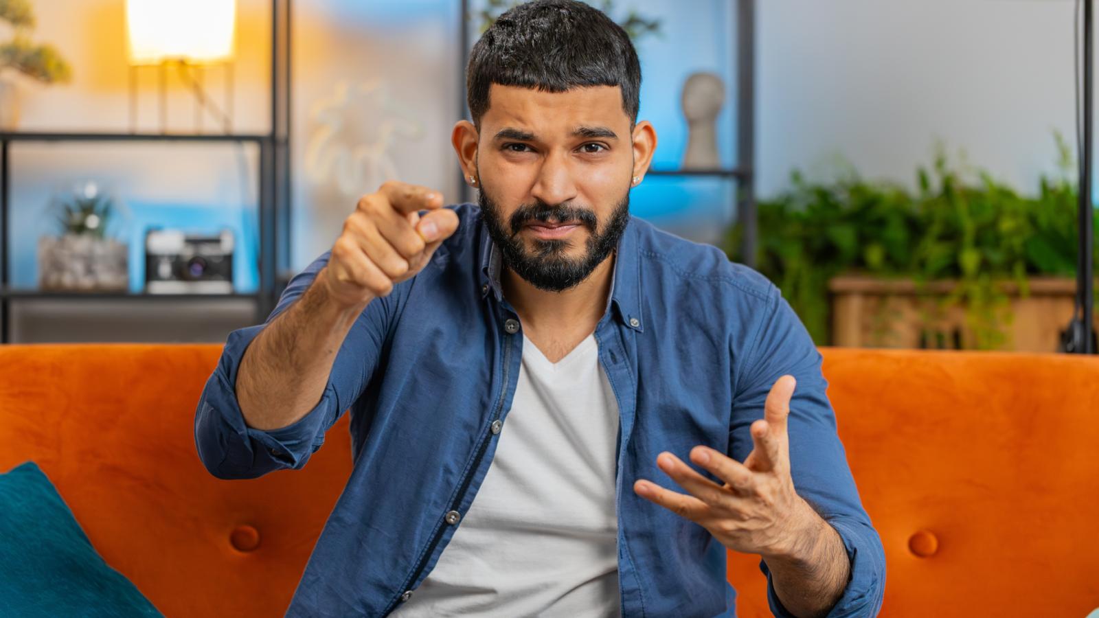 man sitting on a couch